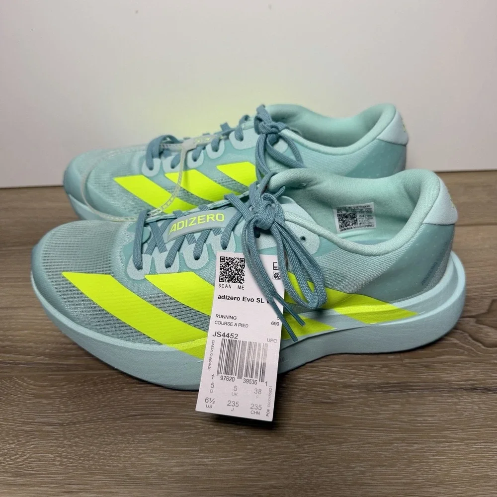 Adidas ADIZERO EVO SL Flash Aqua Lucid Lemon (JS4506) Women 6.5